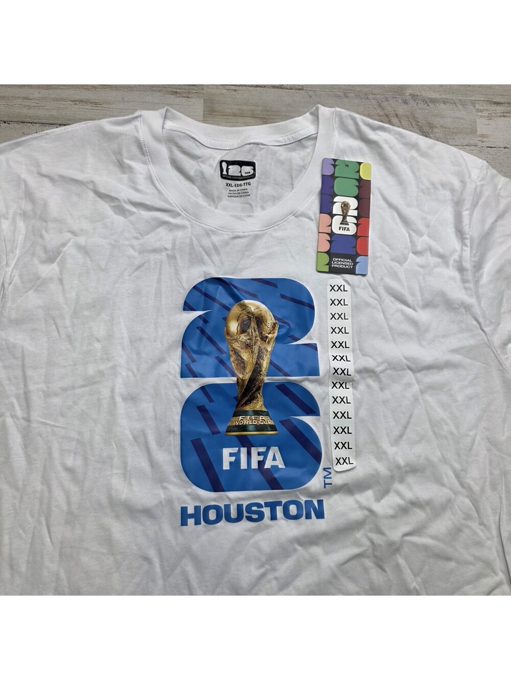 FIFA World Cup USA 2026 Houston T-Shirt Men's XXL Graphic Tee White NWT Soccer